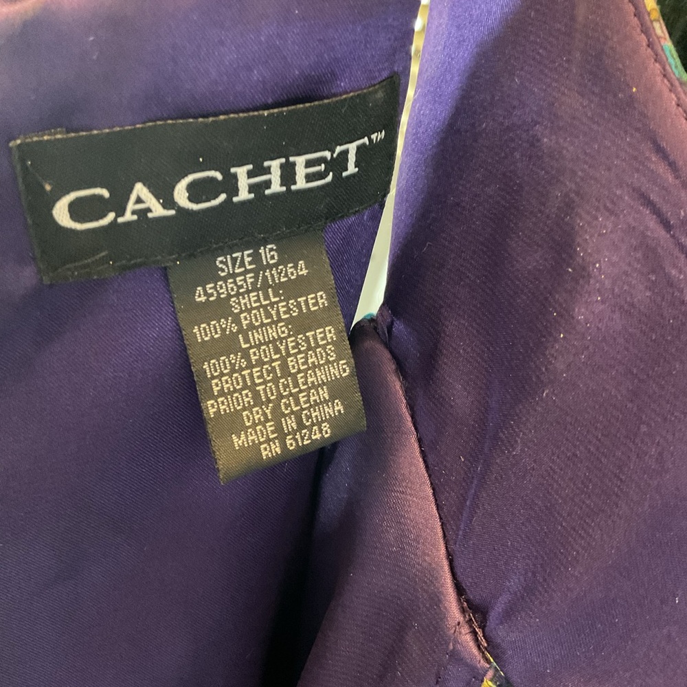 Cachet Beaded Collar Dress Size 16 - Picture 7 of 8